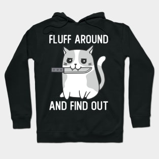 Fluff Around And Find Out Funny Cat With Knife Hoodie